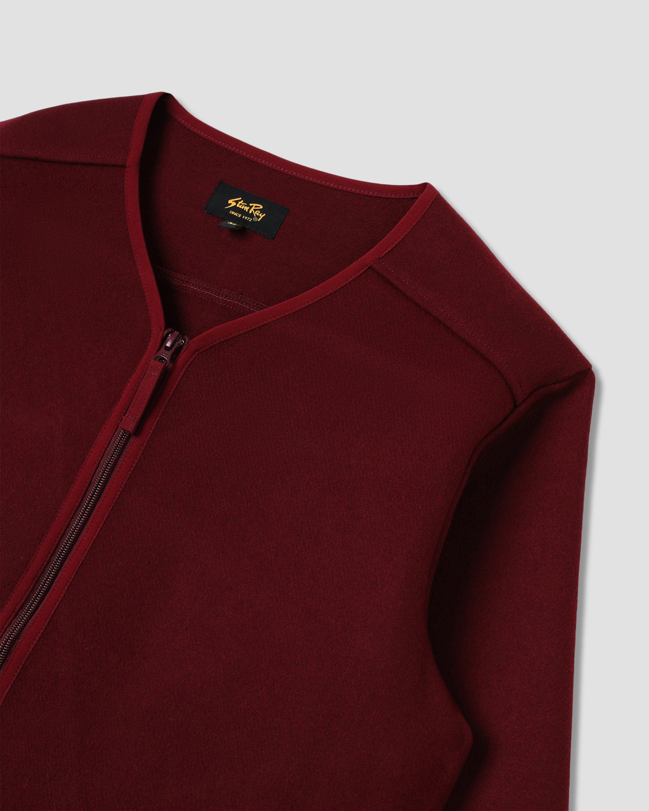 Wool Fleece Cardigan - Dark Red Heather