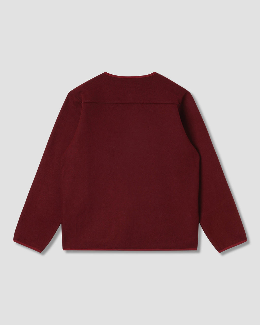 Wool Fleece Cardigan - Dark Red Heather