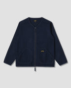 Wool Fleece Cardigan - Navy Heather
