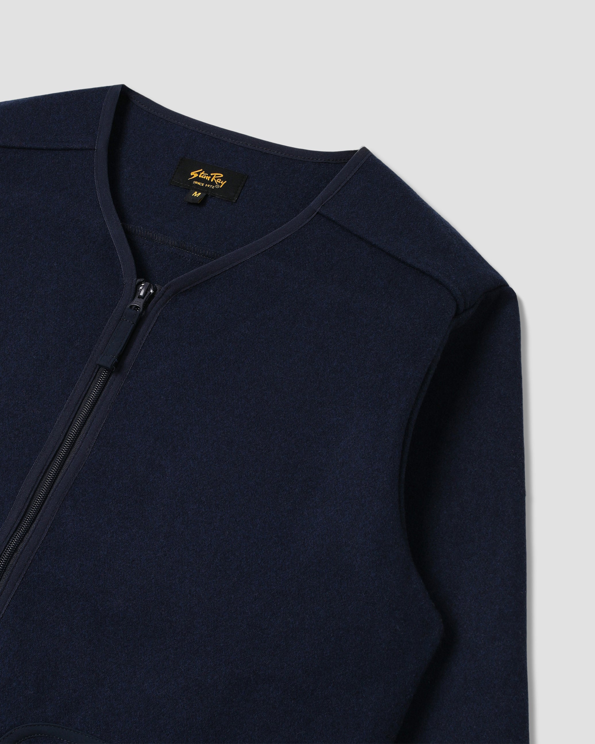 Wool Fleece Cardigan - Navy Heather