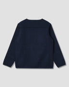 Wool Fleece Cardigan - Navy Heather