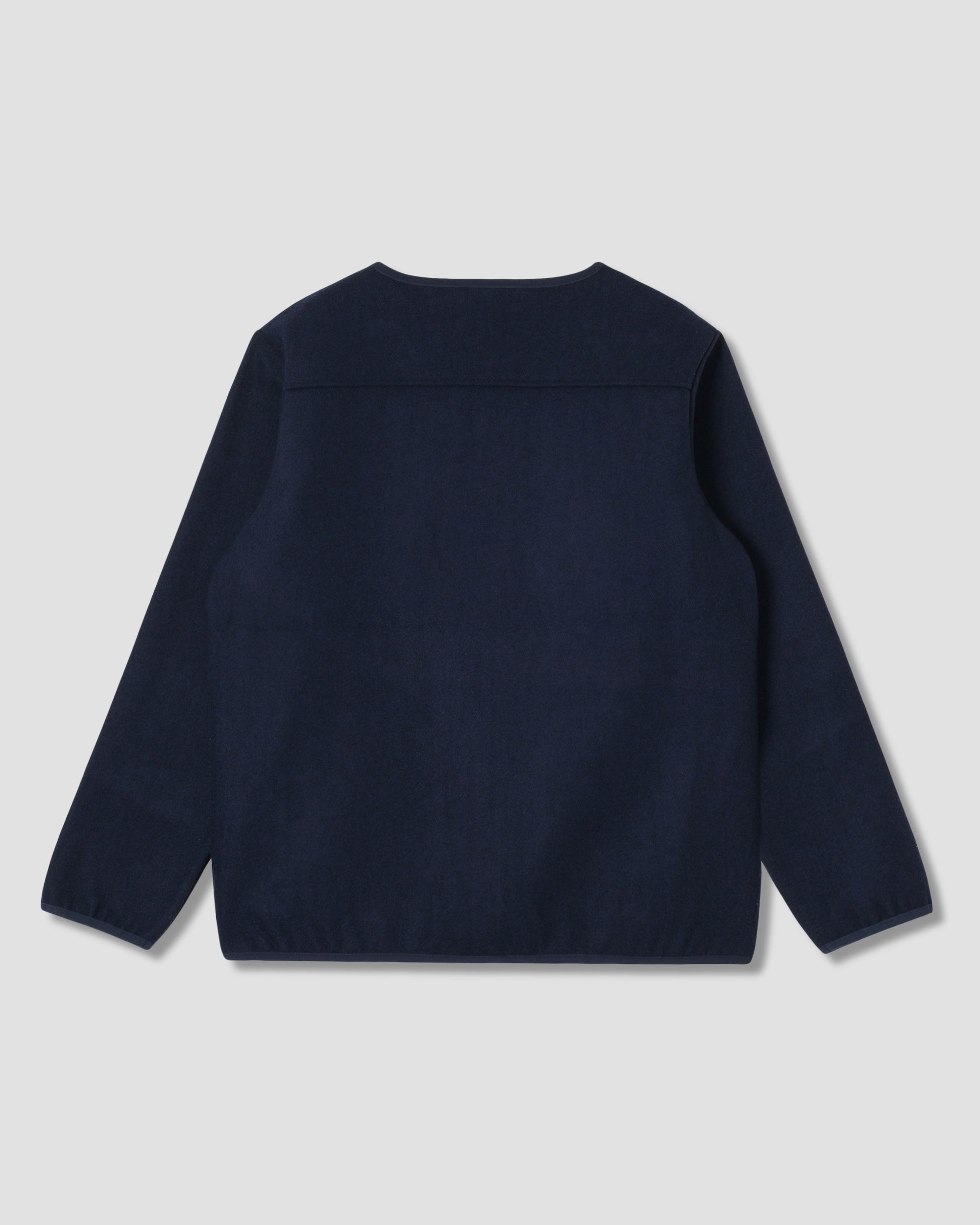 Wool Fleece Cardigan - Navy Heather