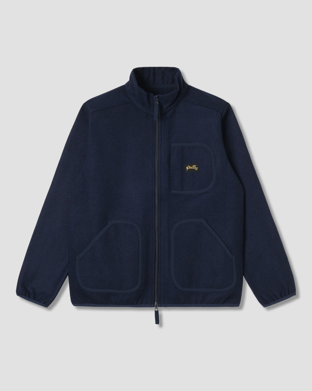 Chaqueta polar de lana - Azul marino jaspeado