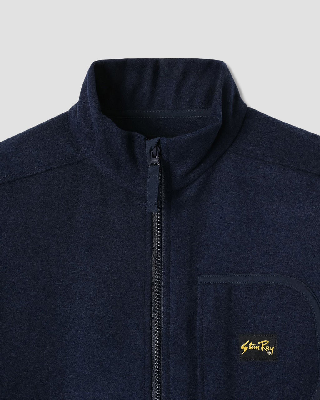 Chaqueta polar de lana - Azul marino jaspeado