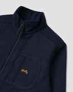 Chaqueta polar de lana - Azul marino jaspeado