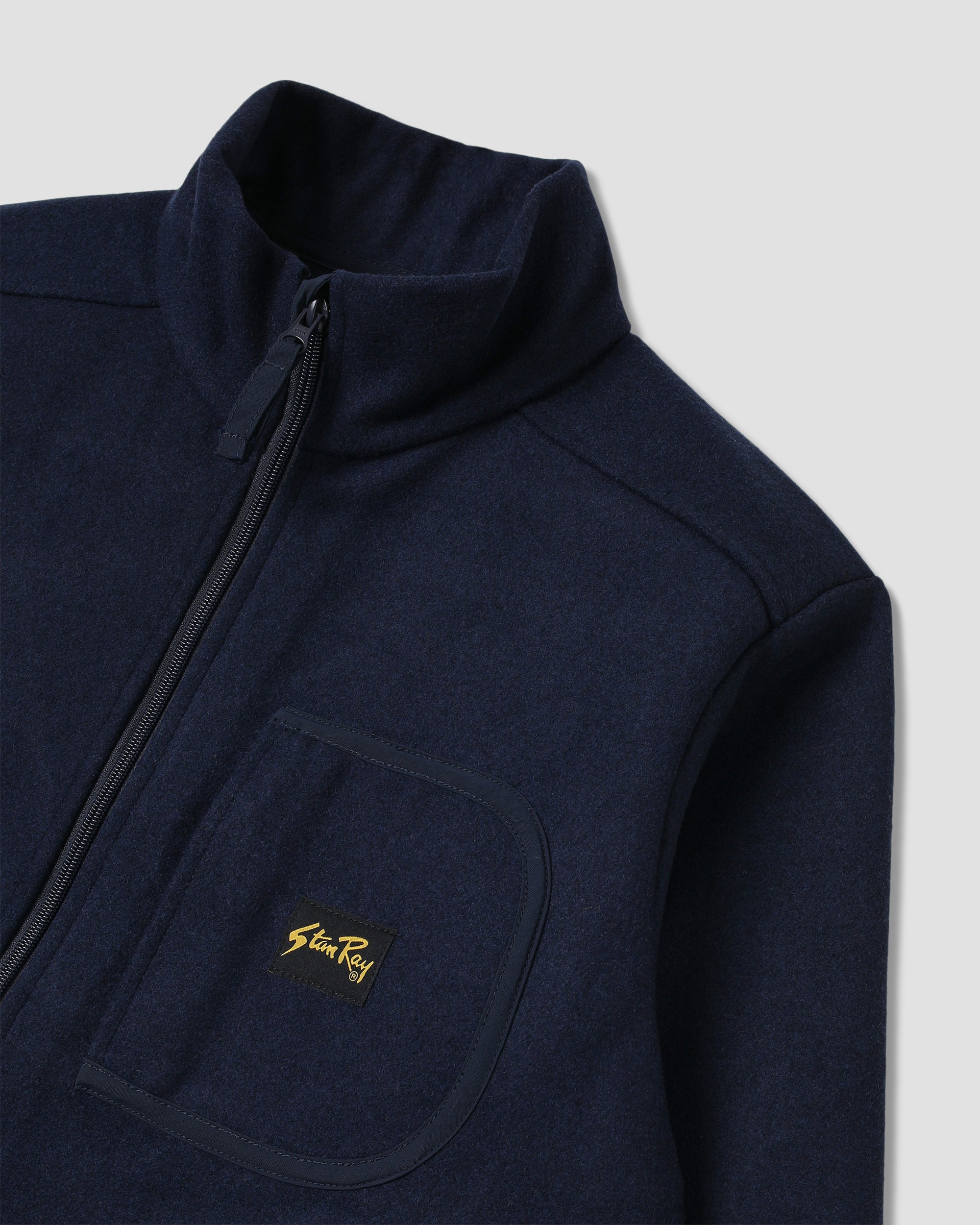 Chaqueta polar de lana - Azul marino jaspeado