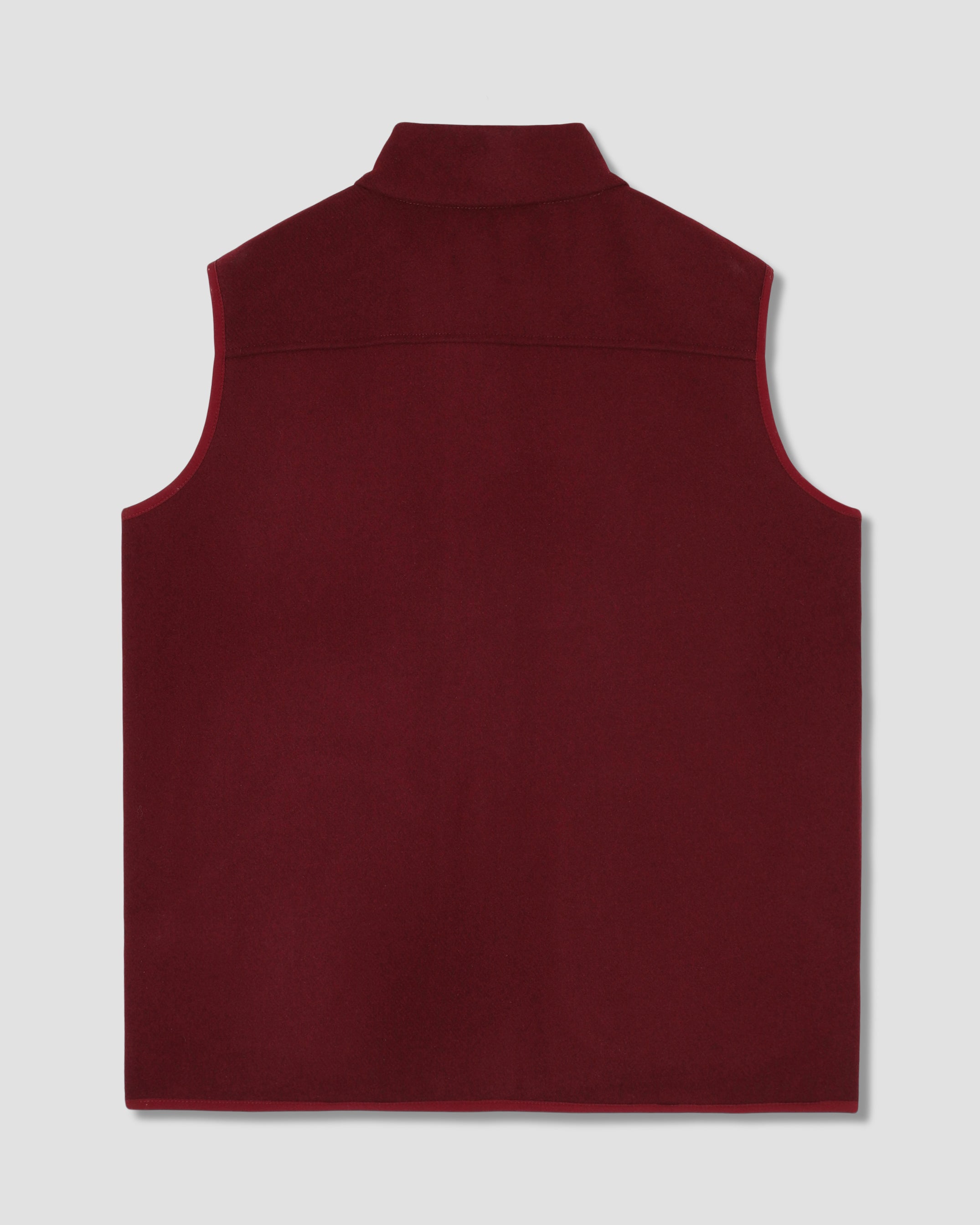 Wool Fleece Vest - Dark Red Heather