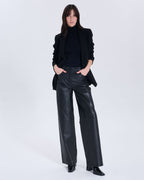 Pantalon Priscille noir en cuir_1