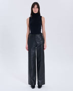 Pantalon Priscille noir en cuir_4