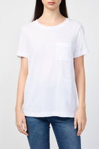 James Perse - Linen Jersey Pocket Tee - White - Women