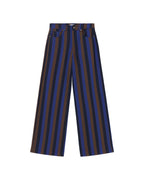 Hedda sustainable striped blue totenham wide leg trousers silhouette - 1