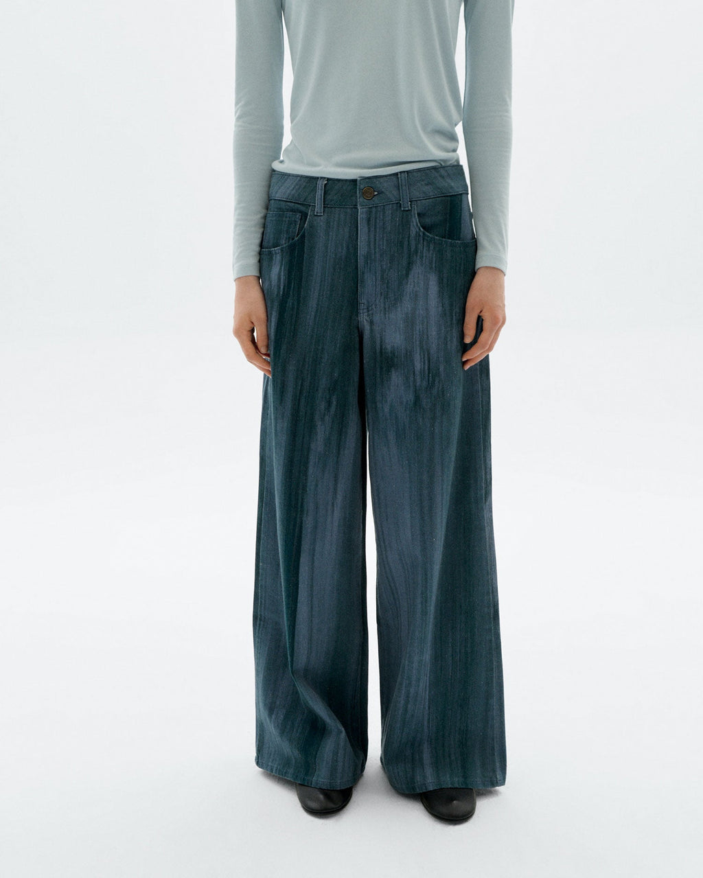 Nachhaltige Wide-Leg-Hose Hedda Blau Ombré - 1