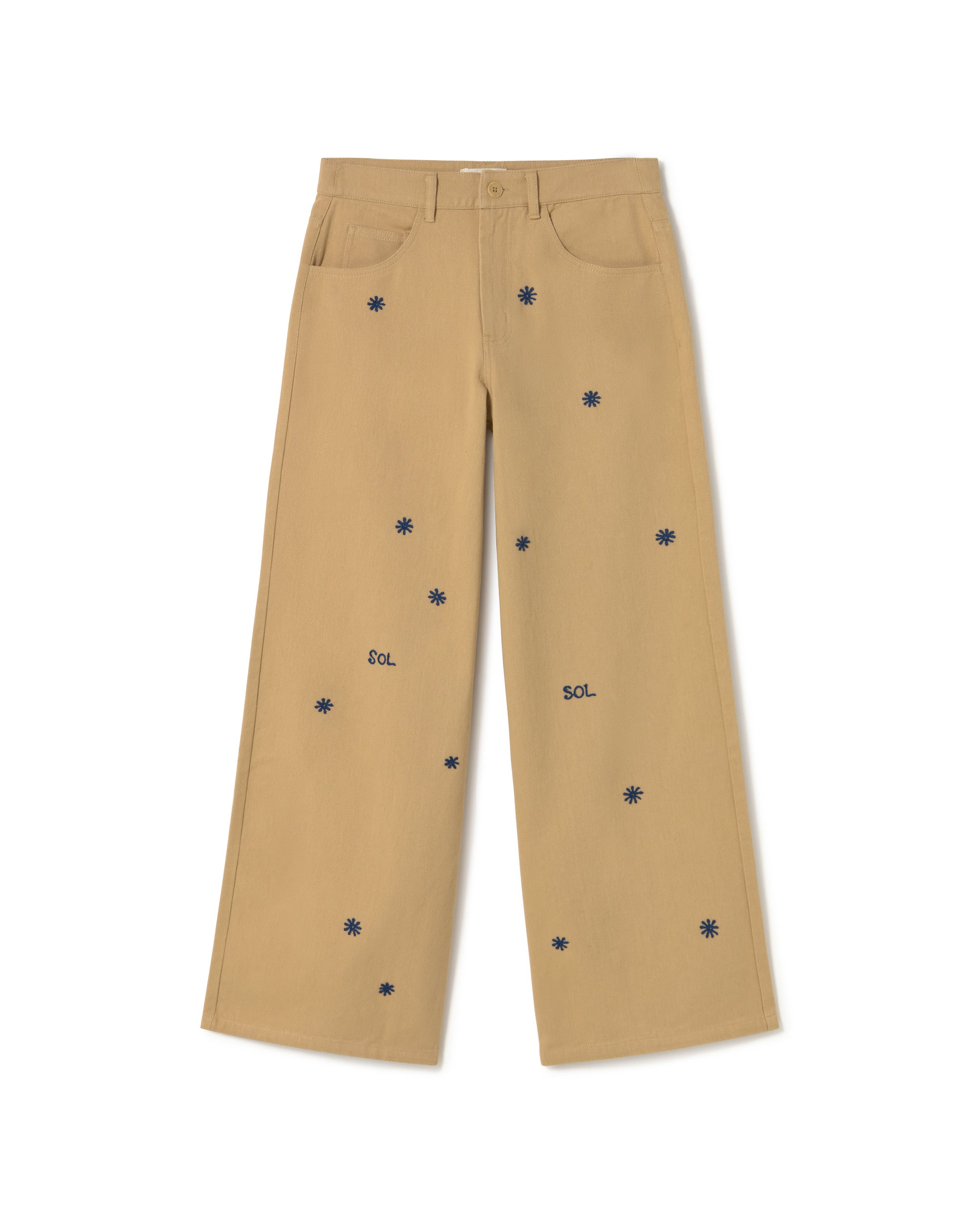 Beige sol chain pants Hedda sostenible - silueta 1