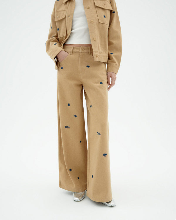 Beige sol chain pants Hedda sostenible-1