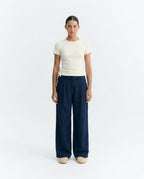 Wide leg blue hemp sustainable Molly trousers - 1.1