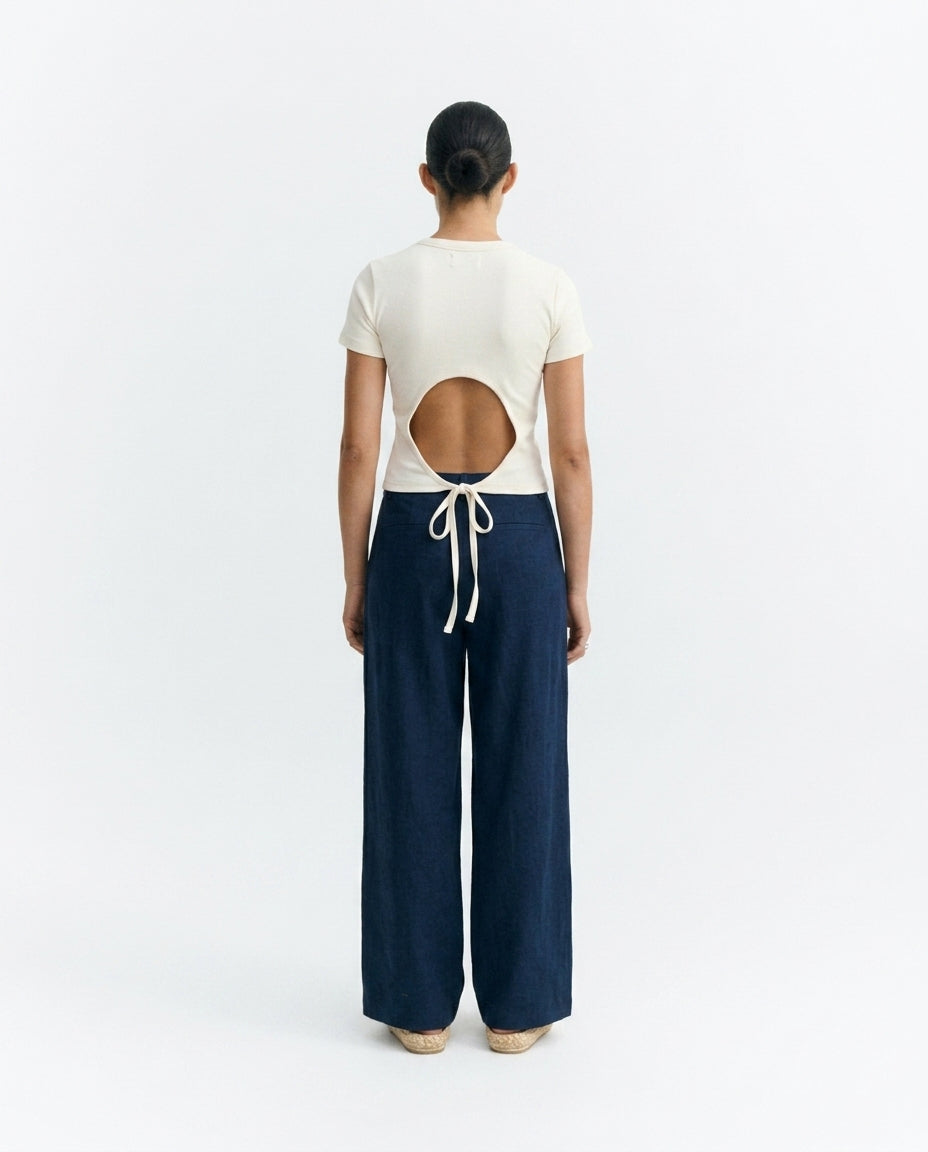 Blue hemp Molly sustainable wide-leg trousers - 2.1