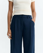 Sustainable blue hemp wide leg trousers Molly - 4.1