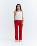 Karina High-Waisted Trousers - Red