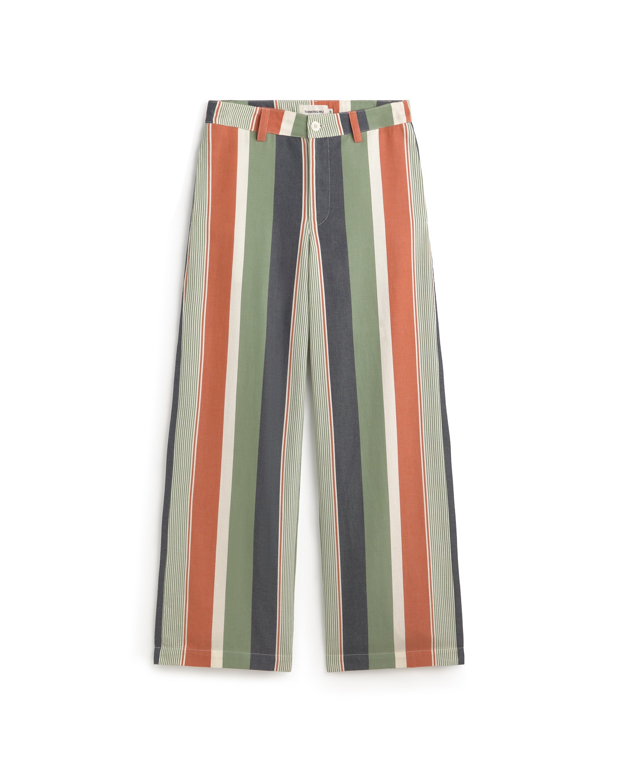 Pantalón recto estampado rayas multicolor Serena sostenible silueta - 2