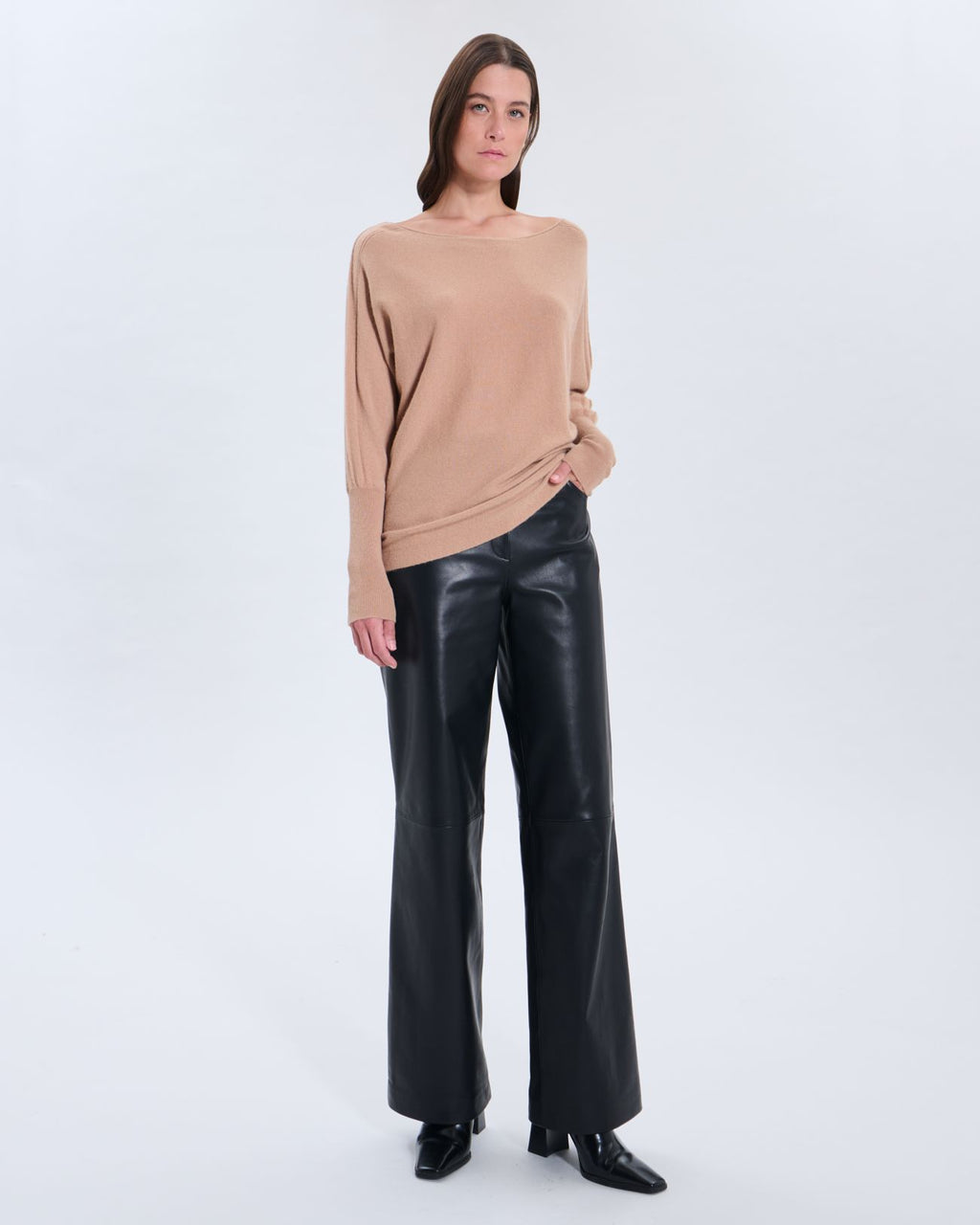 Pull Penseeboat camel en cachemire_1