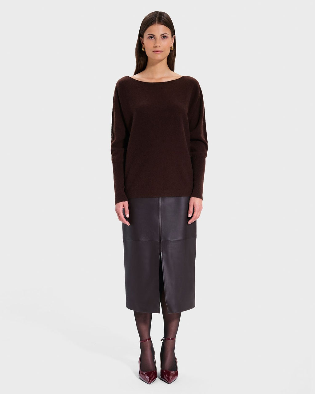 Pull Penseeboat chocolat en cachemire_3