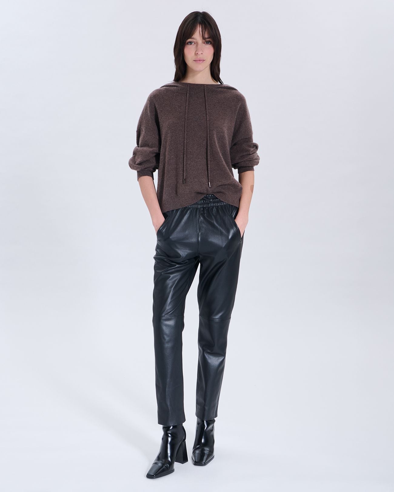 Marina hazelnut cashmere sweater 1