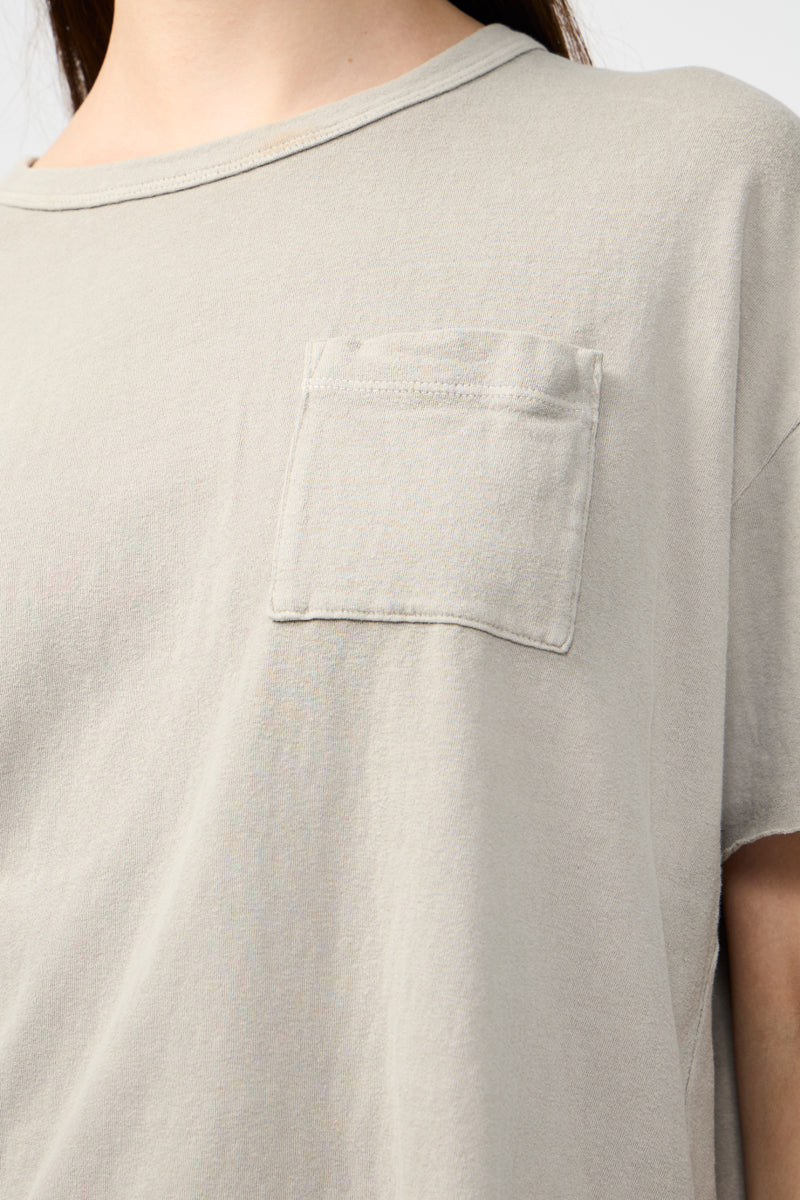 T-Shirt En Jersey Coupe Décontractée Avec Poche - Pigment Ficelle - Femme