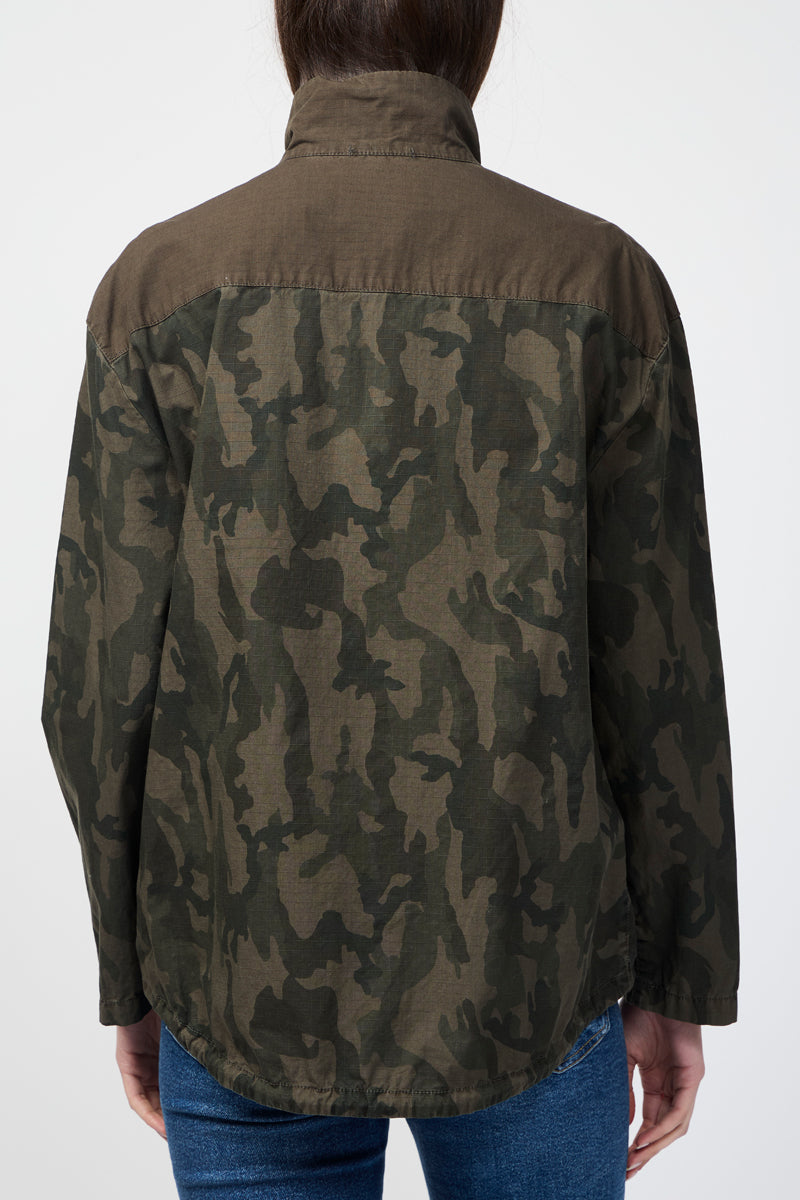 Veste Camouflage À Col Cheminée Et Fermeture Éclair - Hunter Pigment - Femme