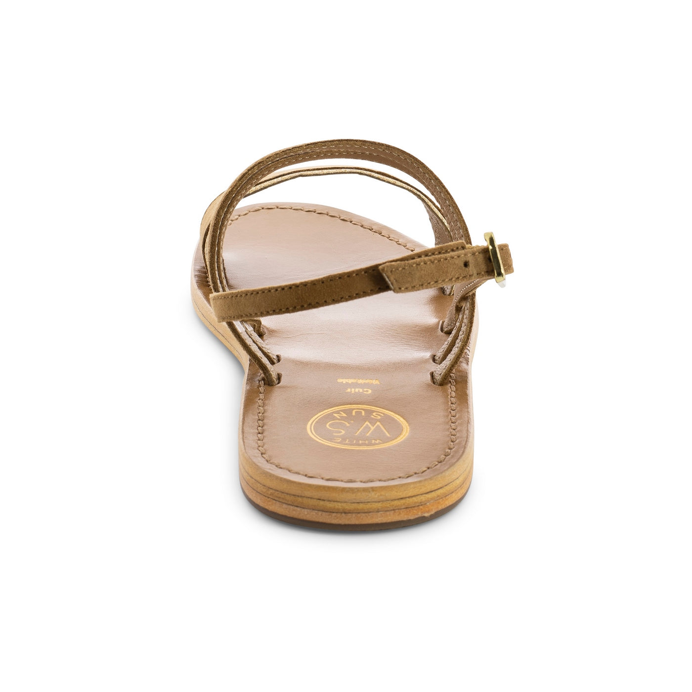 White Sun - Sandales Bacis - Camel Goat Suede - Gold+Camel