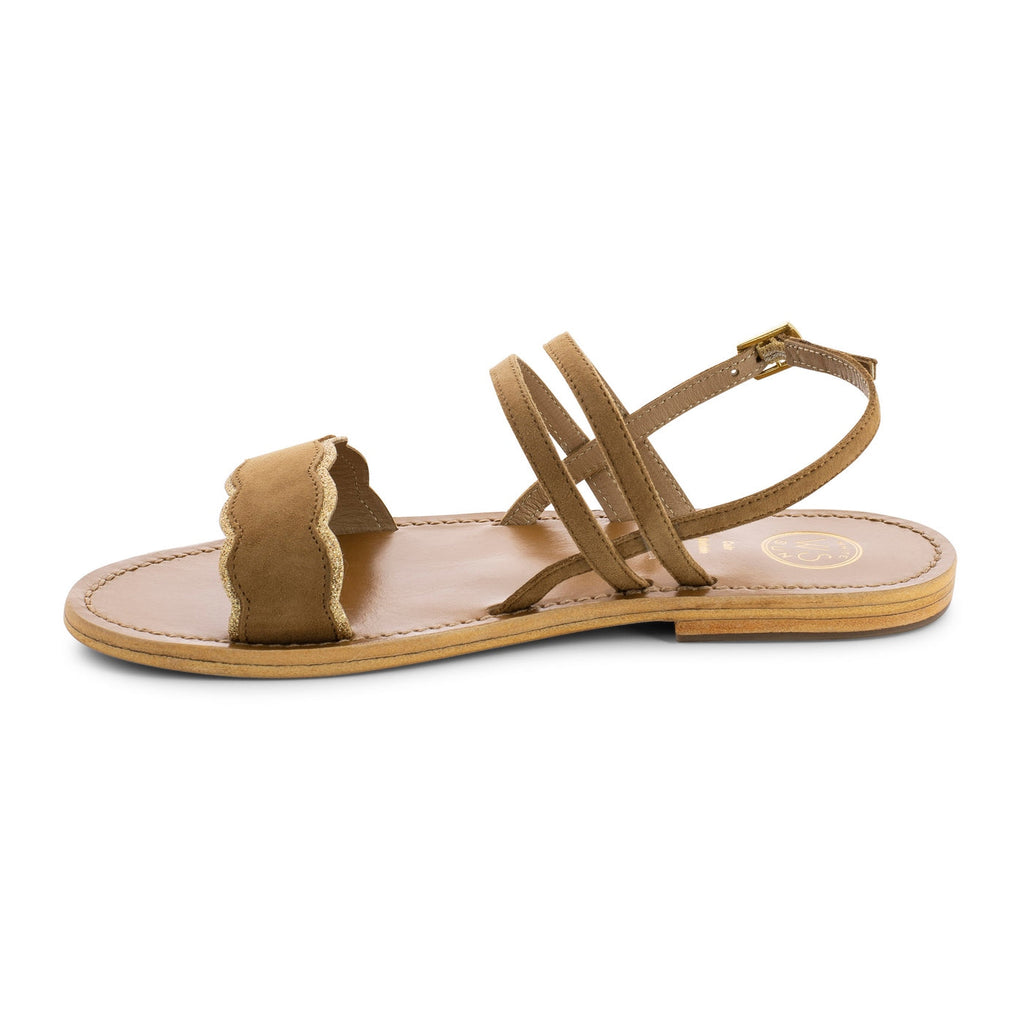 White Sun - Sandales Bacis - Camel Goat Suede - Gold+Camel