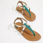 Scriptura Sandals - Emerald & Gold