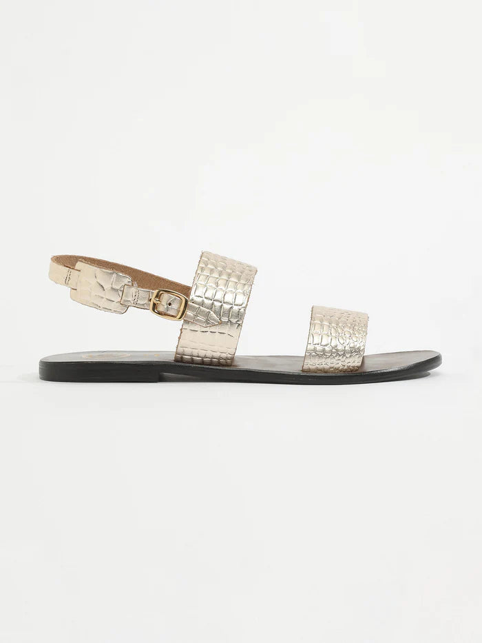Sandales Sawan - Light Gold Croco