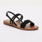 Sandalias Bacis - Negro y Dorado