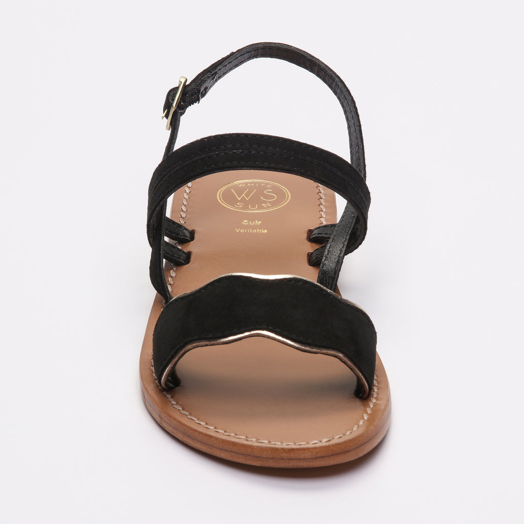 Sandalias Bacis - Negro y Dorado