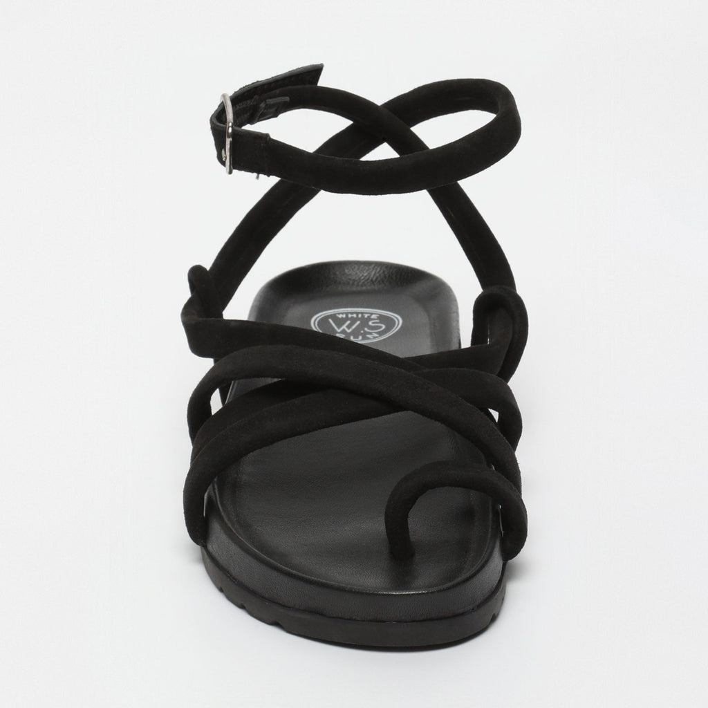 White Sun - Ava Sandals - Black Goat Suede - Black