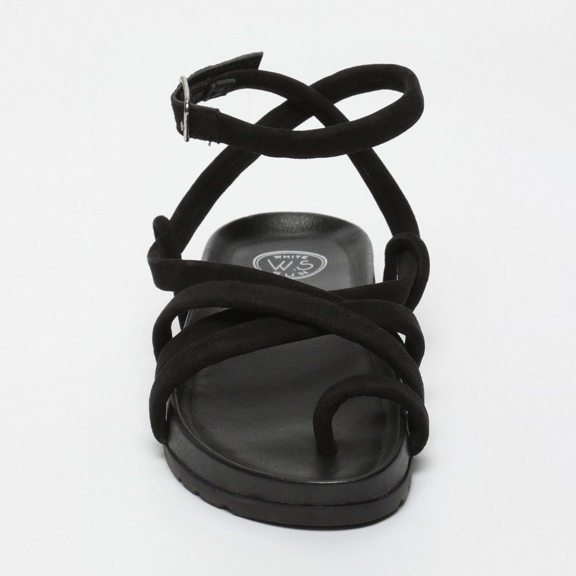 White Sun - Ava Sandals - Black Goat Suede - Black