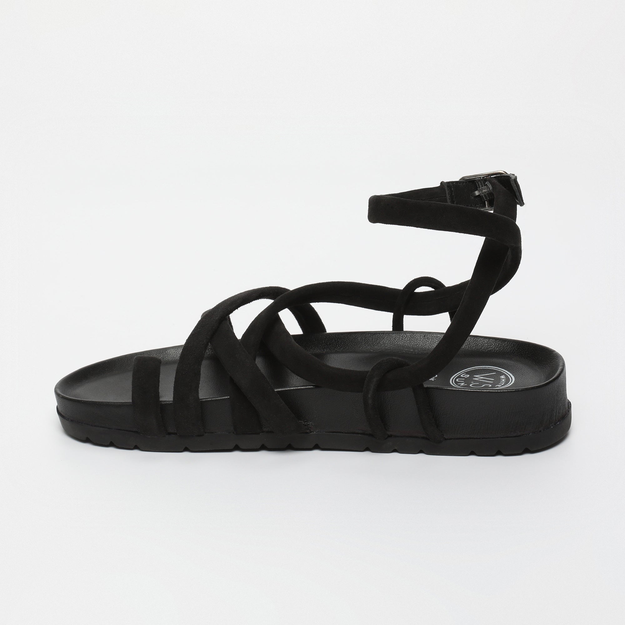White Sun - Ava Sandals - Black Goat Suede - Black