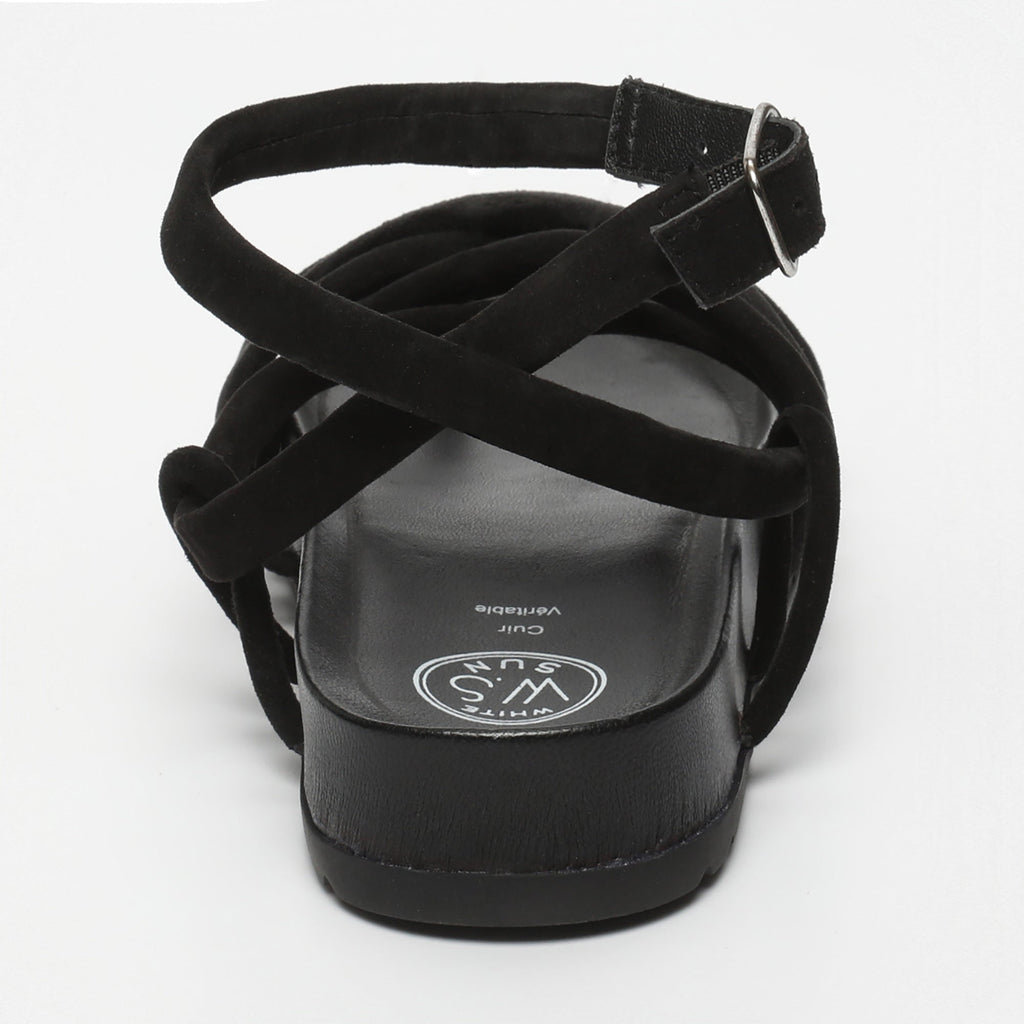 White Sun - Ava Sandals - Black Goat Suede - Black