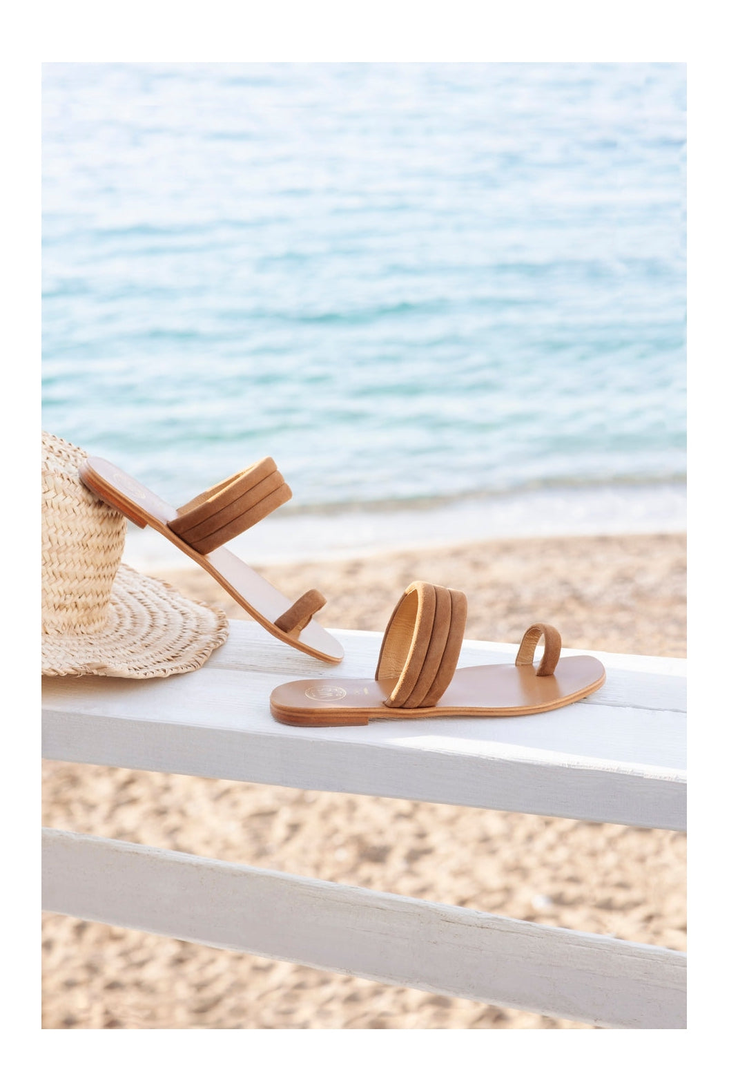 White Sun - Mules Millu - Camel Goat Suede - Marron