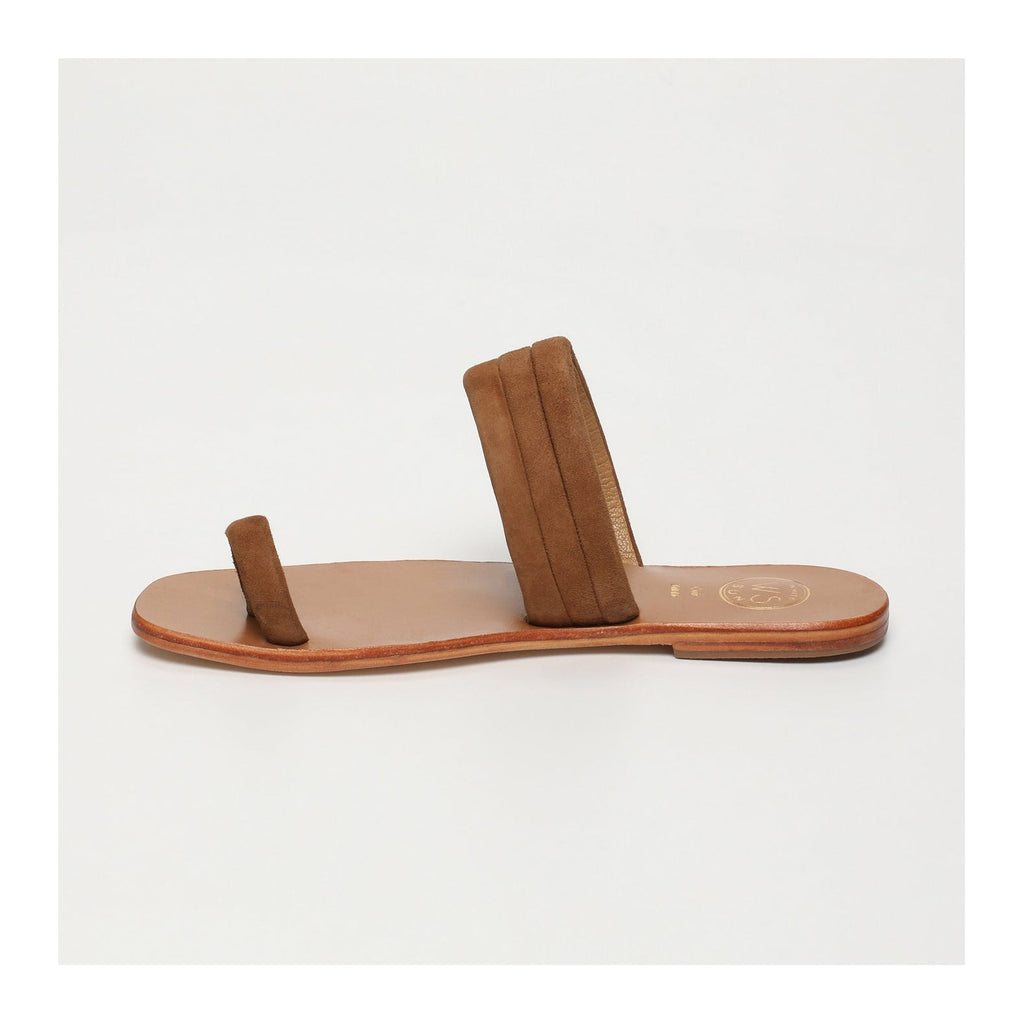 White Sun - Mules Millu - Camel Goat Suede - Marron