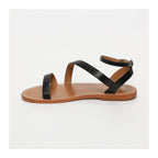 White Sun - Sandalias Xigala - Cuero de cabra con estampado de cocodrilo negro - Cocodrilo negro