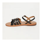 White Sun - Sandales Rubra - Black Croco Print Goat Leather - Motifs
