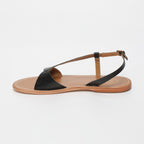 White Sun - Sandalias Clairvistone - Piel de cabra con estampado Black Croco - Black Croco
