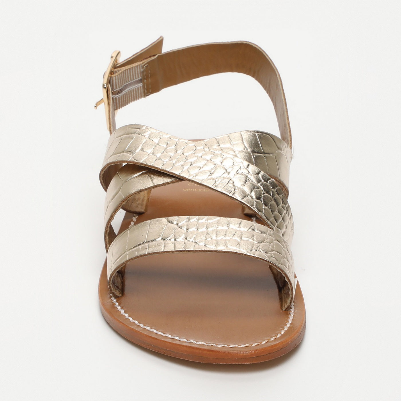 White Sun - Sandales Marney - Light Gold Croco Print Goat - Light Gold Croco