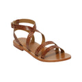 White Sun - Sandales Lesia - Tan Croco Print Goat - Camel Croco