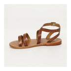 White Sun - Sandales Lesia - Tan Croco Print Goat - Camel Croco