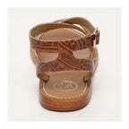 White Sun - Sandales Lesia - Tan Croco Print Goat - Camel Croco