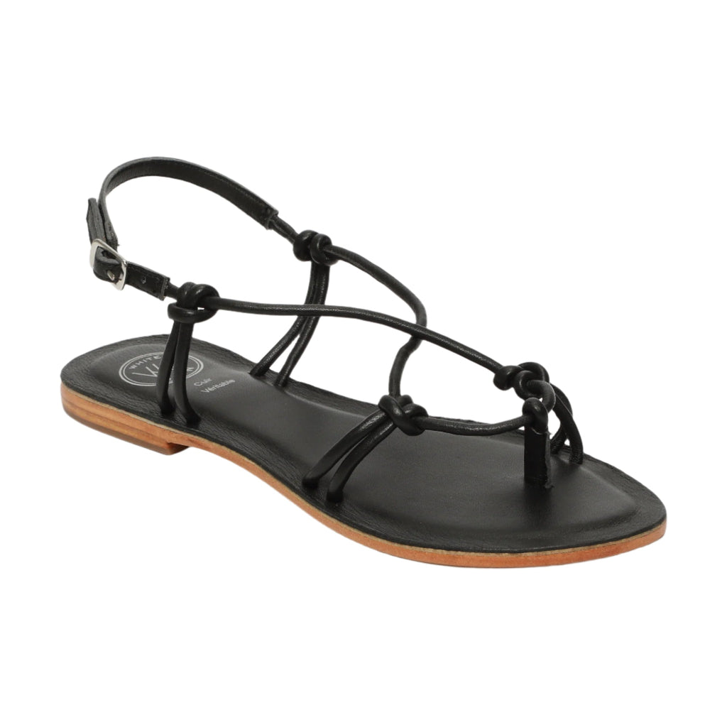 White Sun - Sandalias Alimer - Sheep Nappa Black (Spaghetti) - Negro