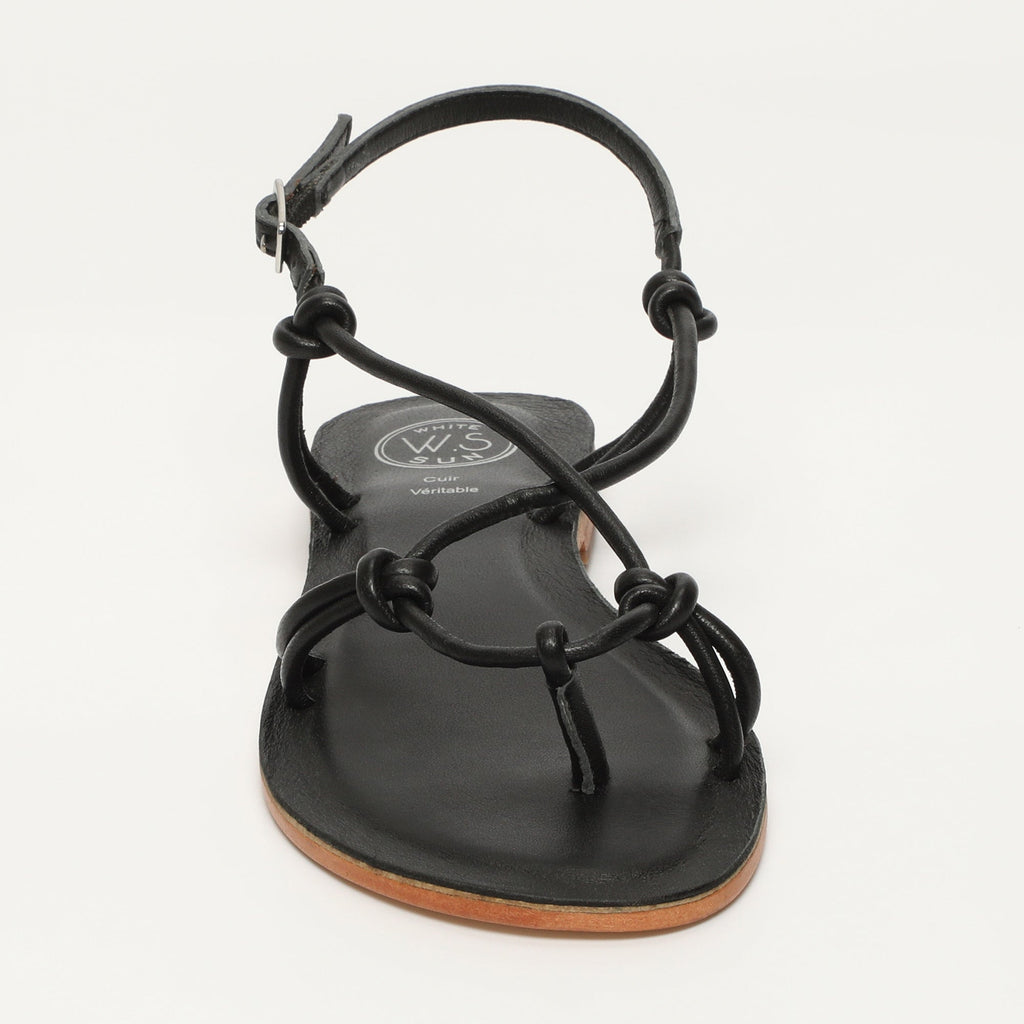 White Sun - Sandalias Alimer - Sheep Nappa Black (Spaghetti) - Negro