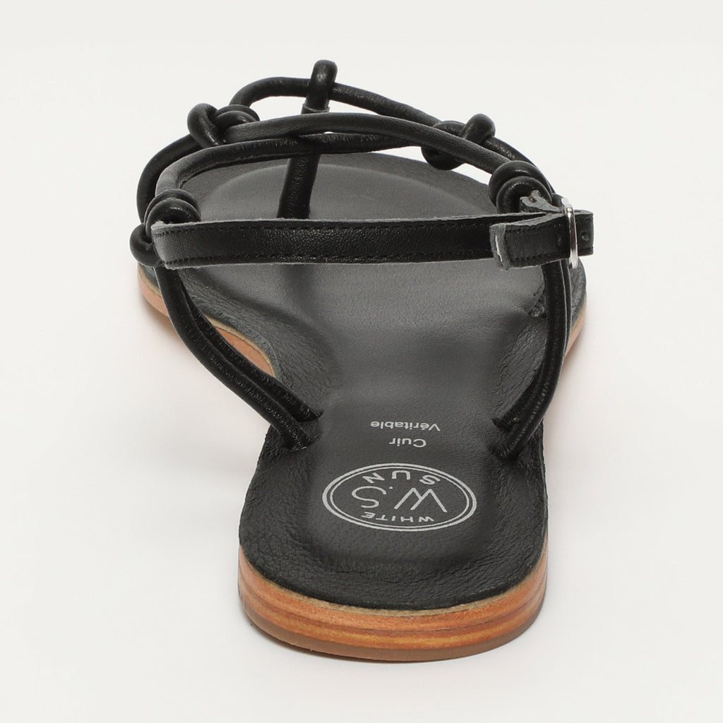 White Sun - Sandalias Alimer - Sheep Nappa Black (Spaghetti) - Negro